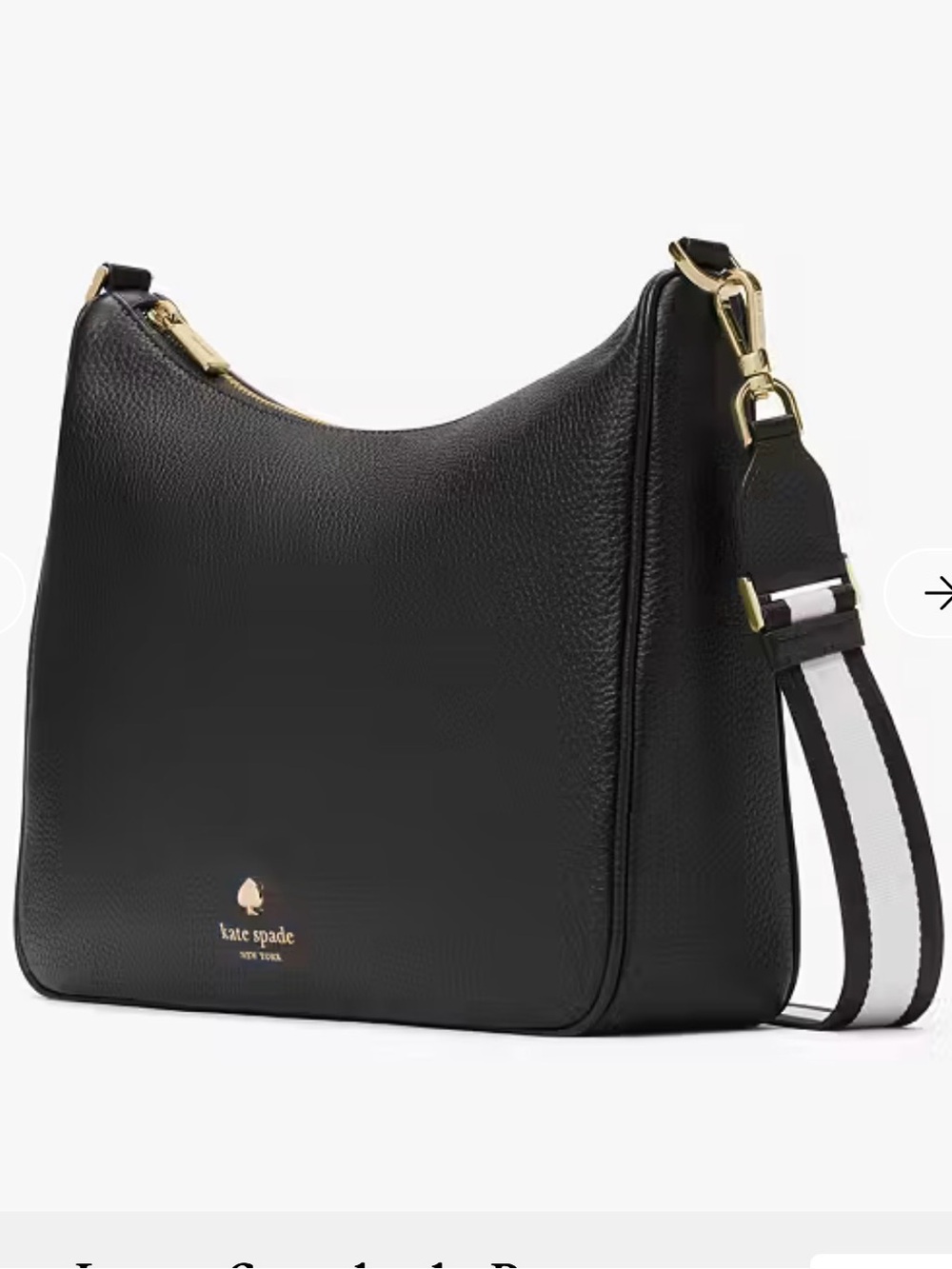 kate spade Black Leather Shoulder Bag with Gold Hardware